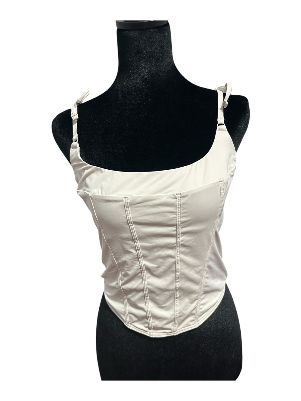 White Corset-Style Tank Top Gilly Hicks Size Large NWT